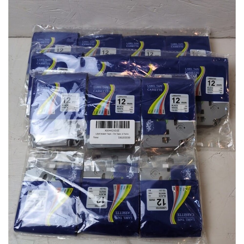 Lot Of 14 TZc-231 Label Tape Cassette Laminated 12mm, NEW Sealed